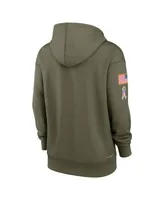 Women's Nike Olive Pittsburgh Steelers 2022 Salute To Service Performance Pullover Hoodie