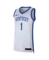 Men's Nike #1 White, Royal Kentucky Wildcats Replica Jersey