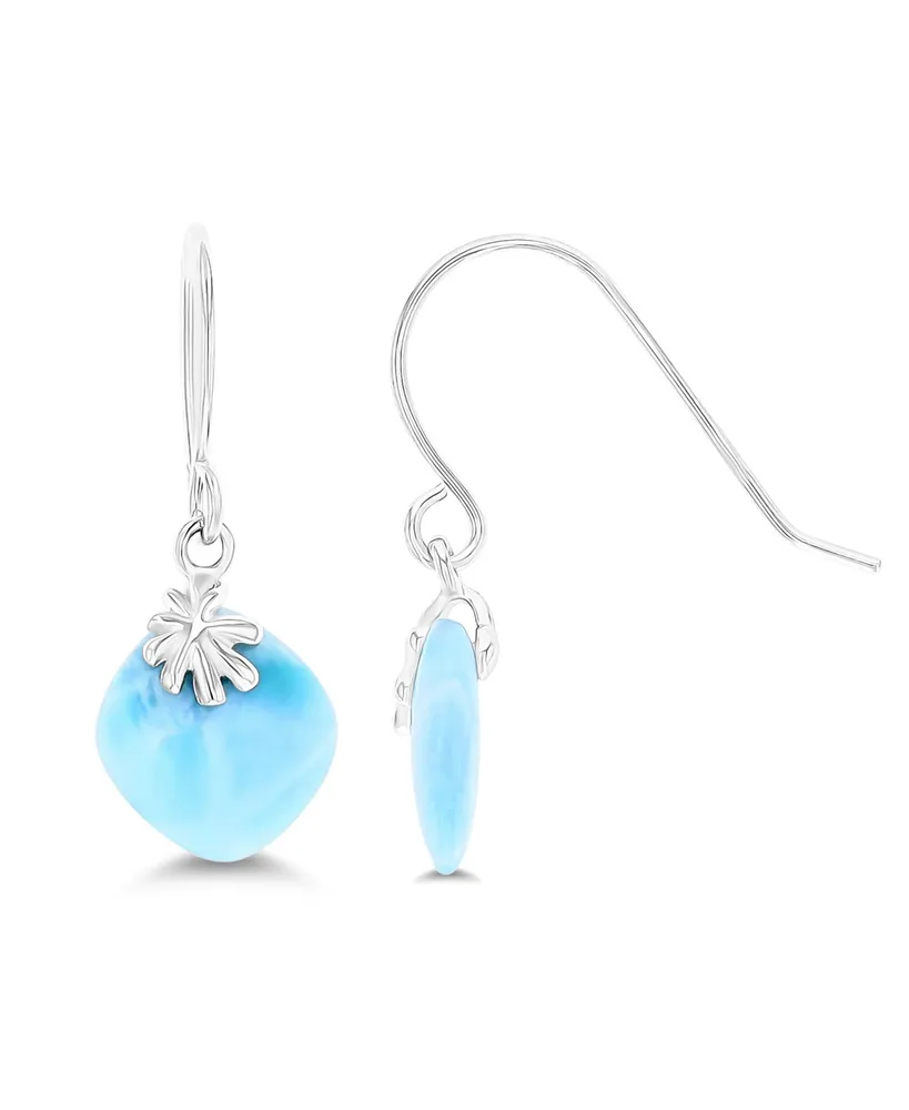 Macy's Larimar Nautical Leverback Earrings in Sterling Silver