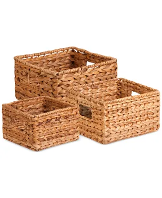 Honey Can Do 3-Piece Nesting Water Hyacinth Basket Set