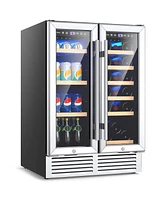 24'' Dual Zone Wine and Beverage Cooler Refrigerator