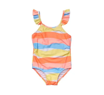 Toddler, Child Girls Good Vibes Frill Strap Swimsuit