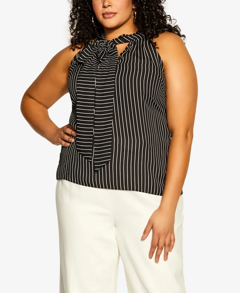 City Chic Plus Mia Stripe Top