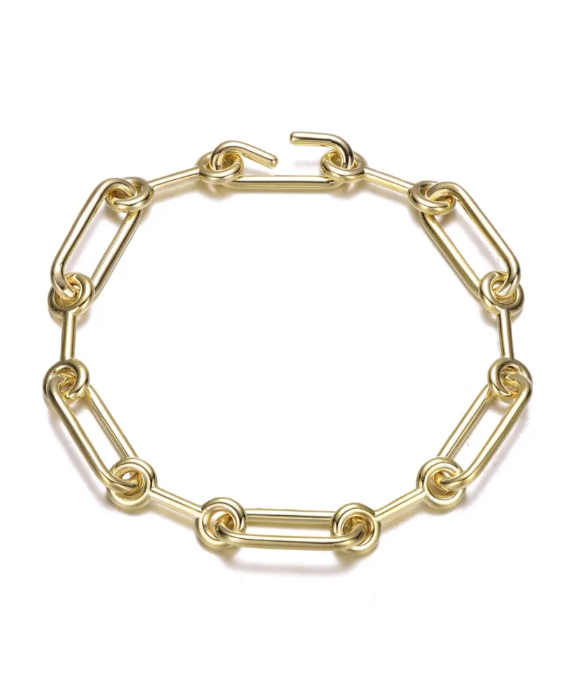 Rachel Glauber Radiant 14K Gold-Plated Link Chain Bracelet