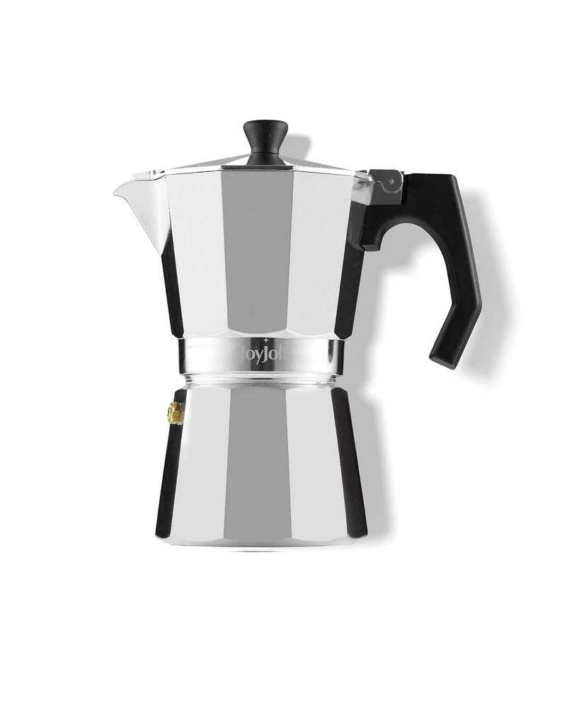 JoyJolt Italian Moka Pot 6 Cup Capacity Stovetop Aluminium Espresso Maker