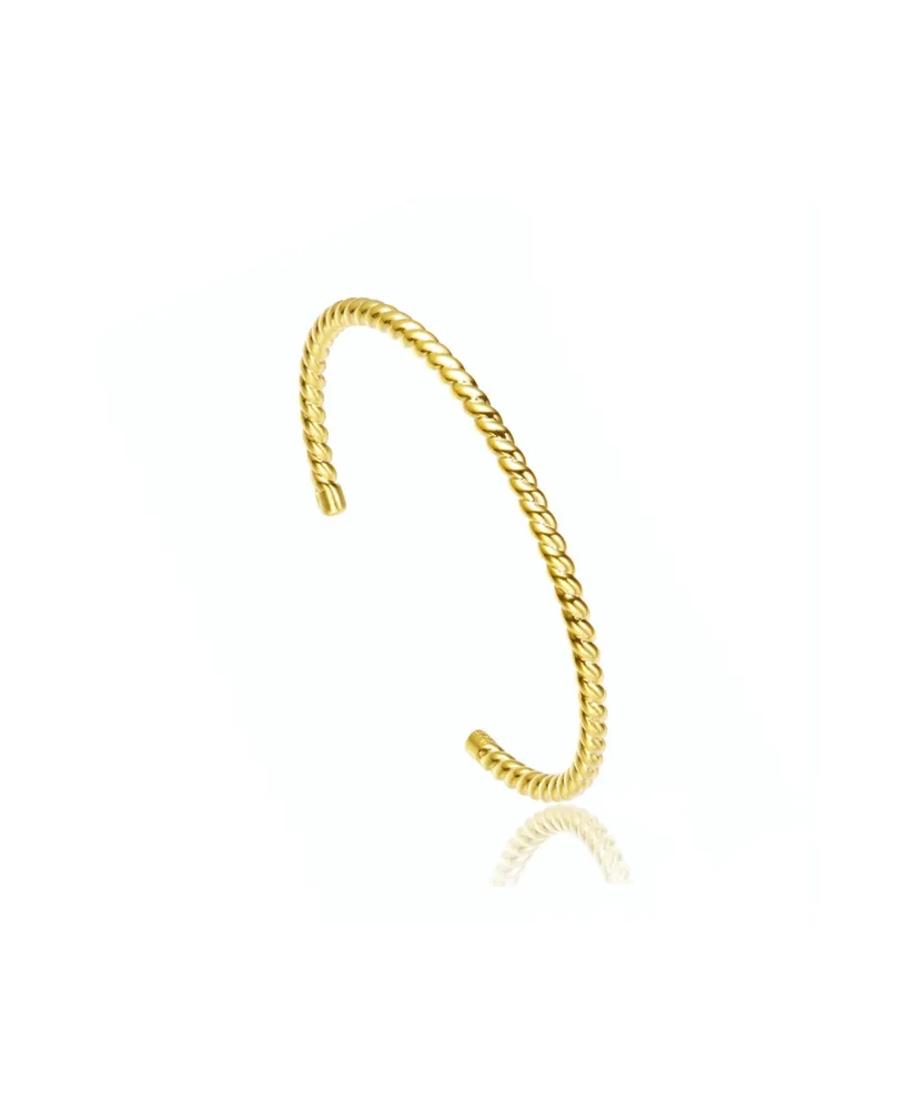 Rachel Glauber Ra 14K Gold Plated Beaded Cuff Bracelet