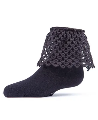 MeMoi Little Girls Lacy Loopsy Cotton Blend Anklet Socks