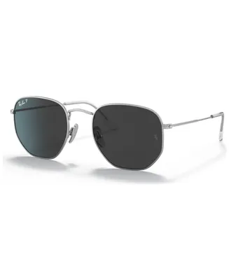 Ray-Ban Unisex Titanium Polarized Sunglasses, RB8148 Hexagonal