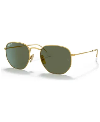 Ray-Ban Unisex Titanium Polarized Sunglasses, RB8148 Hexagonal