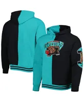 Men's Mitchell & Ness Turquoise, Black Vancouver Grizzlies Hardwood Classics Split Pullover Hoodie