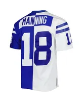 Men's Mitchell & Ness Peyton Manning Royal, White Indianapolis Colts 1998 Split Legacy Replica Jersey