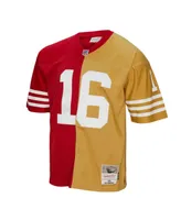 Men's Mitchell & Ness Joe Montana Scarlet, Gold San Francisco 49ers 1990 Split Legacy Replica Jersey