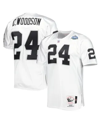 Men's Mitchell & Ness Charles Woodson White Las Vegas Raiders 2002 Super Bowl Xxxvii Authentic Retired Player Jersey