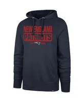 Men's '47 Brand Navy New England Patriots Box Out Headline Pullover Hoodie