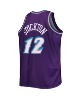 Men's Mitchell & Ness John Stockton Purple Utah Jazz Big and Tall Hardwood Classics 1996-97 Swingman Jersey