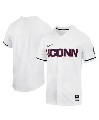 Men's Nike White UConn Huskies Replica Full-Button Baseball Jersey