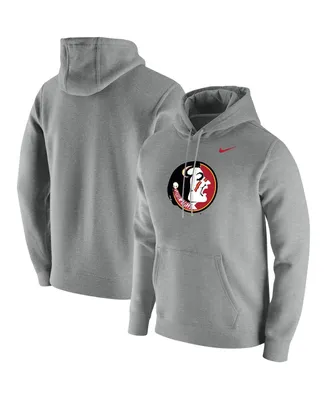 Men's Nike Heathered Gray Florida State Seminoles Vintage-Like School Logo Pullover Hoodie