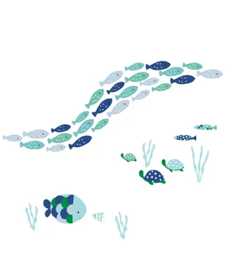 Lambs & Ivy Oceania Aqua/Blue Aquatic Fish Wall Decals/Stickers