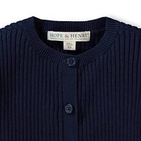 Hope & Henry Baby Girls Rib Knit Cardigan