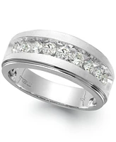 Men's Nine-Stone Diamond Ring 10k White Gold (1/4 ct. t.w.)