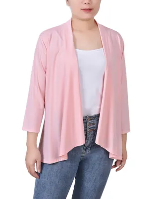 Ny Collection Women's Solid 3/4 Sleeve Cardigan