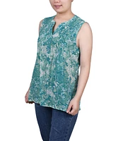 Women's Sleeveless Pintucked Blouse