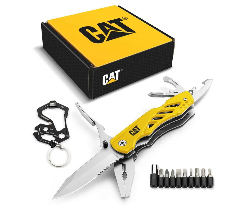 Cat 2 Piece 31 Function Multi-Tool Gift Box Set with Keychain and Pouch