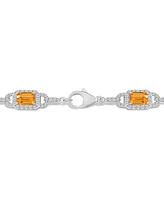 Macy's Citrine And White Topaz Bracelet (5-1/2 ct. t.w and 5/8 ct. t.w) in Sterling Silver