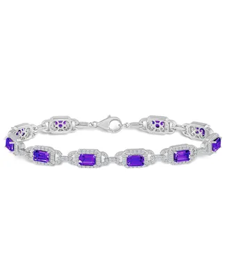 Macy's Amethyst and White Topaz Bracelet (5-1/2 ct. t.w and 5/8 ct. t.w) in Sterling Silver
