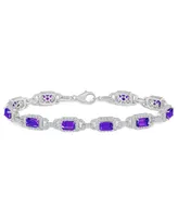 Macy's Amethyst and White Topaz Bracelet (5-1/2 ct. t.w and 5/8 ct. t.w) in Sterling Silver