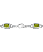 Macy's Peridot And White Topaz Bracelet (7 ct. t.w and 5/8 ct. t.w) in Sterling Silver