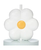 Lambs & Ivy Sweet Daisy White Floral Nursery/Child Lamp with Shade & Bulb