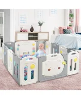 14-Panel Foldable Baby Playpen Kids Safety Yard