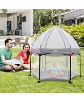 Costway Baby 1PCS 53'' Outdoor Playpen w/ Canopy & Carrying Bag Portable