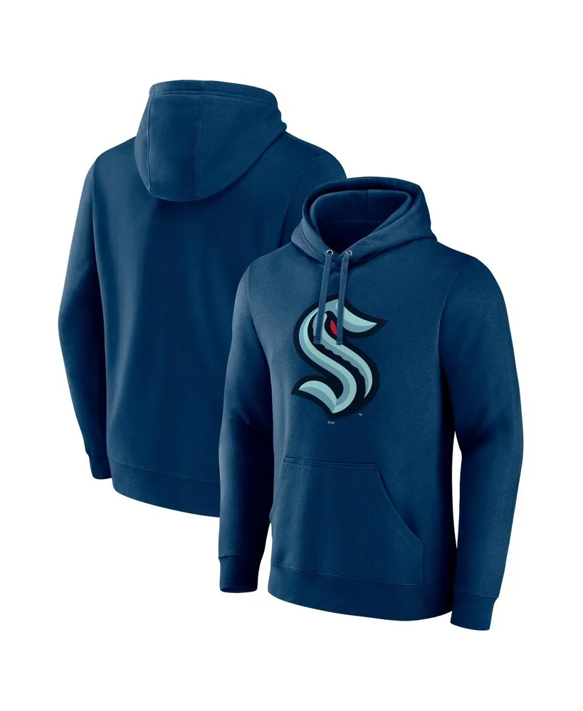 Men's Fanatics Deep Sea Blue Seattle Kraken Primary Logo Pullover Hoodie