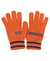 Women's Wear by Erin Andrews Orange Denver Broncos Double Jacquard Cuffed Knit Hat with Pom and Gloves Set