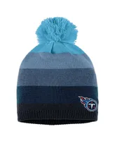 Women's Wear by Erin Andrews Light Blue Tennessee Titans Ombre Pom Knit Hat and Scarf Set