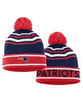 Women's Wear by Erin Andrews Red New England Patriots Colorblock Cuffed Knit Hat with Pom and Scarf Set