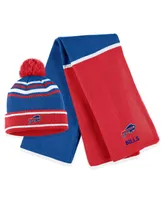 Women's Wear by Erin Andrews Royal Buffalo Bills Colorblock Cuffed Knit Hat with Pom and Scarf Set