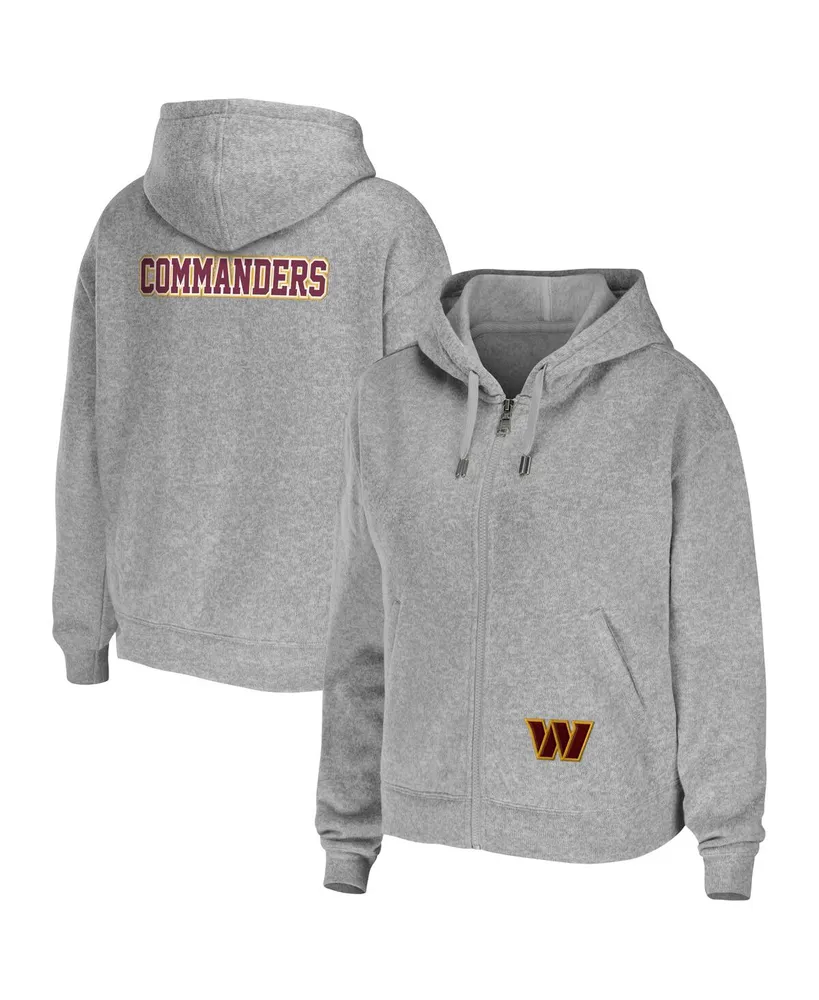 Women's Wear by Erin Andrews Heather Gray Washington Commanders Plus Full-Zip Hoodie