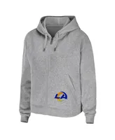 Women's Wear by Erin Andrews Heather Gray Los Angeles Rams Plus Full-Zip Hoodie