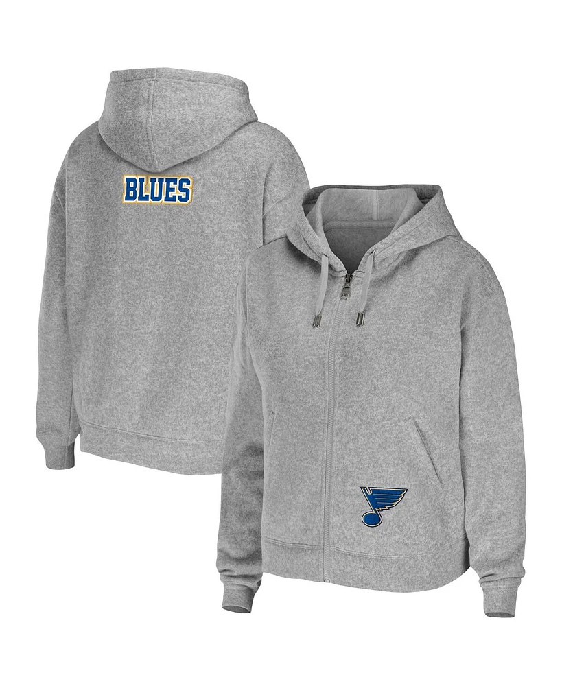 Women's Wear by Erin Andrews Heather Gray St. Louis Blues Full-Zip Hoodie