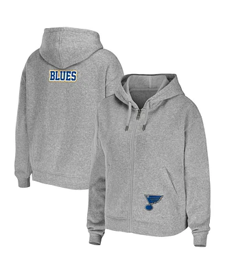 Women's Wear by Erin Andrews Heather Gray St. Louis Blues Full-Zip Hoodie