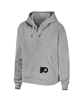 Women's Wear by Erin Andrews Heather Gray Philadelphia Flyers Full-Zip Hoodie