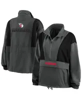 Women's Wear by Erin Andrews Charcoal Cleveland Guardians Packable Half-Zip Jacket