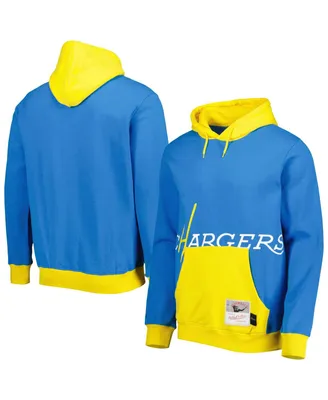 Men's Mitchell & Ness Powder Blue Los Angeles Chargers Big Face 5.0 Pullover Hoodie