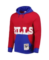 Men's Mitchell & Ness Red Buffalo Bills Big Face 5.0 Pullover Hoodie