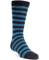 Boy's Two Color Striped Cotton Blend Dress Socks