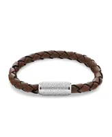 Tommy Hilfiger Men's Braided Brown Leather Bracelet