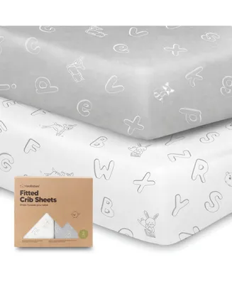 KeaBabies 2pk Soothe Fitted Crib Sheets Neutral, Organic Baby Sheets